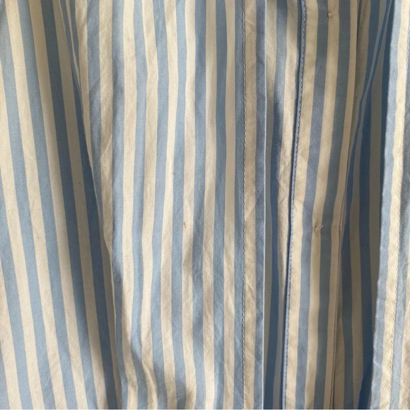 H&M 100% Cotton Striped Blue White Collared  Preppy Open Back Mini Dress Size 6 - Picture 10 of 16